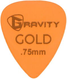 Медиаторы Gravity Picks, цветное золото, традиционный медиатор в виде каплевидной формы — оранжевый, 0,75 мм