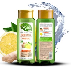 Унисекс Органический, натуральный эко очищающий шампунь с лимоном и имбирем, Naturvital