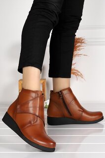 303-1 Кожаные повседневные ботинки для мам на липучке Woggo, шоколадно-коричневый