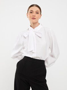 Простая женская рубашка-туника с длинным рукавом LCW Modest, экрю.