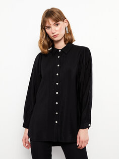 Простая женская рубашка-туника с длинным рукавом LCWAIKIKI Classic, новый черный