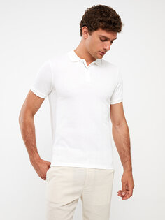 Мужская футболка с воротником-поло и коротким рукавом LCW Vision, экрю