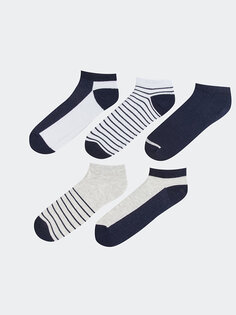 Мужские носки-пинетки с рисунком, 5 пар носков LCW ACCESSORIES, пряжа смешанного цвета