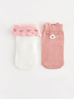 Носки для маленьких девочек с принтом, 2 шт. LCW baby