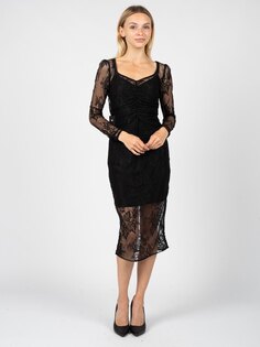 Платье Pinko 3/4 Sleeve Midi, черный