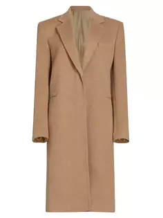 Индивидуальное пальто из смесовой шерсти Helmut Lang, цвет camel