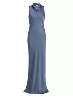 Атласное платье Кура Veronica Beard, цвет lagoon blue