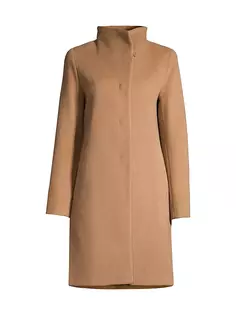 Пальто-конверт в три четверти Cinzia Rocca, цвет camel