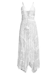 Прозрачное кружевное платье макси Austyn Ramy Brook, цвет white lace