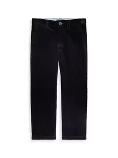 Вельветовые хлопковые брюки прямого кроя для маленьких мальчиков и мальчиков Polo Ralph Lauren, черный