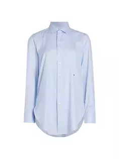 Синяя классическая рубашка из шамбре Hommegirls, синий