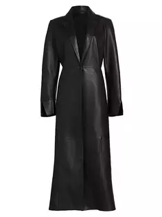 Длинное кожаное пальто Evanna Lamarque, черный