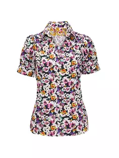 Сатиновая рубашка с короткими рукавами Angie с цветочным принтом Robert Graham, мультиколор
