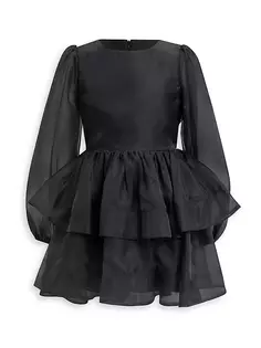 Платье из органзы для девочек в среду Bardot Junior, черный