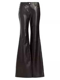 Кожаные брюки-клеш Michael Kors Collection, шоколад