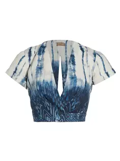 Raiz - Укороченная рубашка с запахом R23 Kongo Beatriz Camacho, синий