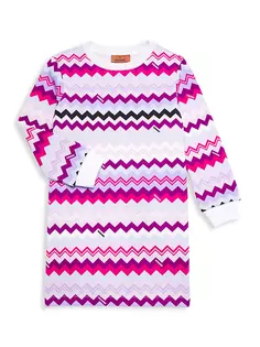 Платье-свитшот с шевроном для маленьких девочек и девочек Missoni, фиолетовый