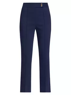 Прямые укороченные брюки Dell с защипами Veronica Beard, цвет marine