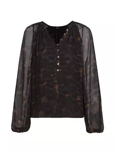 Прозрачная блузка Инди с леопардовым принтом Rails, цвет umber leopard