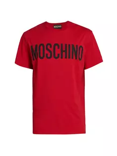 Футболка с круглым вырезом и логотипом Institutional Moschino, красный