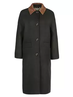Полушерстяное автомобильное пальто Loretta Barbour, цвет sage ancient poplar tartan