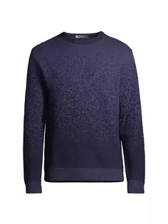 Шерстяной свитер с круглым вырезом с пиксельной отделкой Corneliani, синий