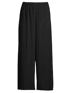 Мятые широкие брюки Eileen Fisher, черный