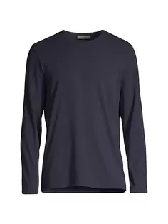 Эластичная футболка с длинными рукавами Corneliani, темно-синий