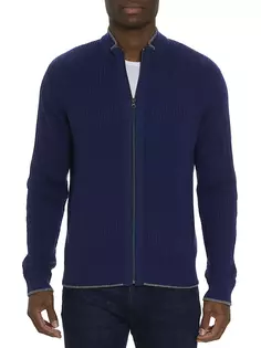 Вязаный свитер Taranto с молнией во всю длину Robert Graham, темно-синий