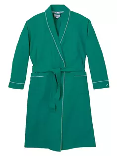Фланелевой халат с завязками на талии Petite Plume, зеленый