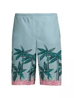 Длинные шорты для плавания Palms Row Palm Angels, синий
