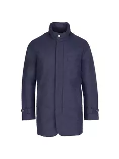 Узкое пальто французского стретч-капюшона Norwegian Wool, синий