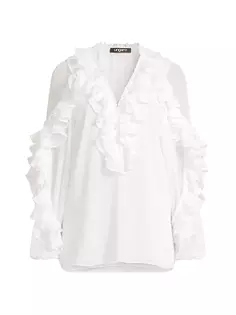 Шифоновая блузка Natalie с оборками Ungaro, белый