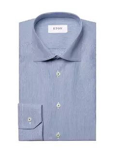 Полосатая рубашка узкого кроя Eton, синий