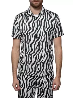 Рубашка на пуговицах с принтом зебры Craig Monfrère, цвет zebra