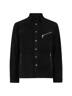 Замшевая куртка-рубашка Snap John Varvatos, черный