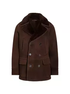 Пальто-поло из овчины Polo Ralph Lauren, коричневый