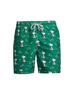 Классические шорты для плавания с принтом Mc2 Saint Barth, цвет snoopy green