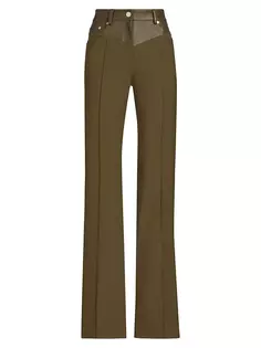 Прямые брюки из смесовой шерсти Helmut Lang, темно-оливковый