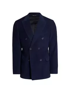 КОЛЛЕКЦИЯ Двубортное вельветовое спортивное пальто Saks Fifth Avenue, синий