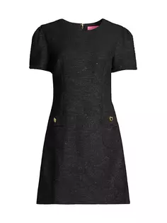 Трикотажное мини-платье Kesia букле прямого кроя Lilly Pulitzer, черный