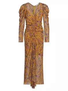 Шелковое платье миди Ferrara с цветочным принтом Veronica Beard, мультиколор