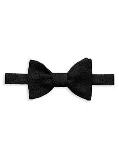 Шелковый галстук-бабочка с гренадиновым узором Eton, черный