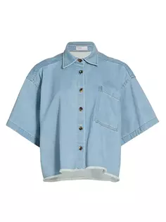 Укороченная джинсовая рубашка Rosetta Getty, синий