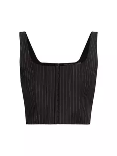 Корсет Бреслин в тонкую полоску на косточке Alice + Olivia, цвет black pinstripe