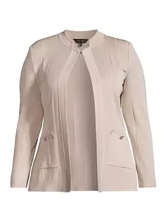 Трикотажная куртка со вставками Ming Wang, Plus Size, цвет limestone