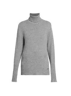 Кашемировый свитер с высоким воротником Kiton, серый