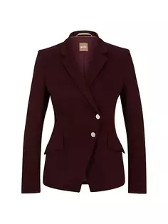 Куртка приталенного кроя из плотного вельвета с асимметричными пуговицами Boss, цвет patterned
