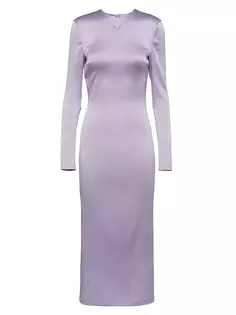 Атласное платье-миди Prada, фиолетовый