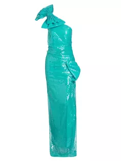 Платье с пайетками и бантом Nina Ricci, синий